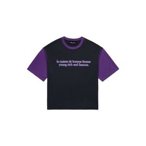 Very Rare, Homme and Femme two tone T-Shirt charcoal and purple